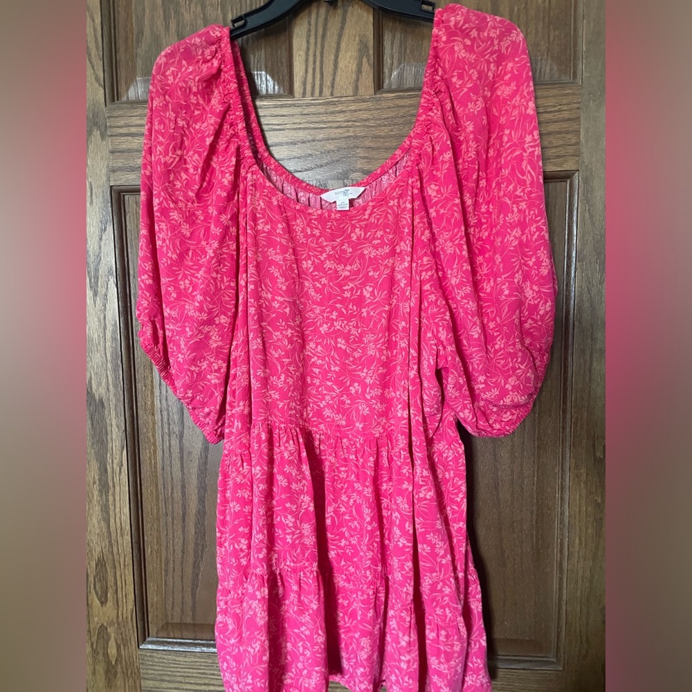Terra & Sky Pink Babydoll Top Size 2X 20W-22w